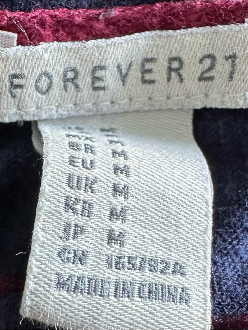 Forever 21 Navy and Red Button-Up striped Top - Picture 5 of 5